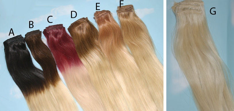 Purple, Blue Tie Dye Tips, Purple & Turquoise, Human Hair Extensions. Colored Hair Extension Clip, Clip in Hair, Dip Dyed Hair Tips
