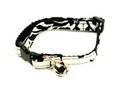 Cat Collar - Black and White Damask