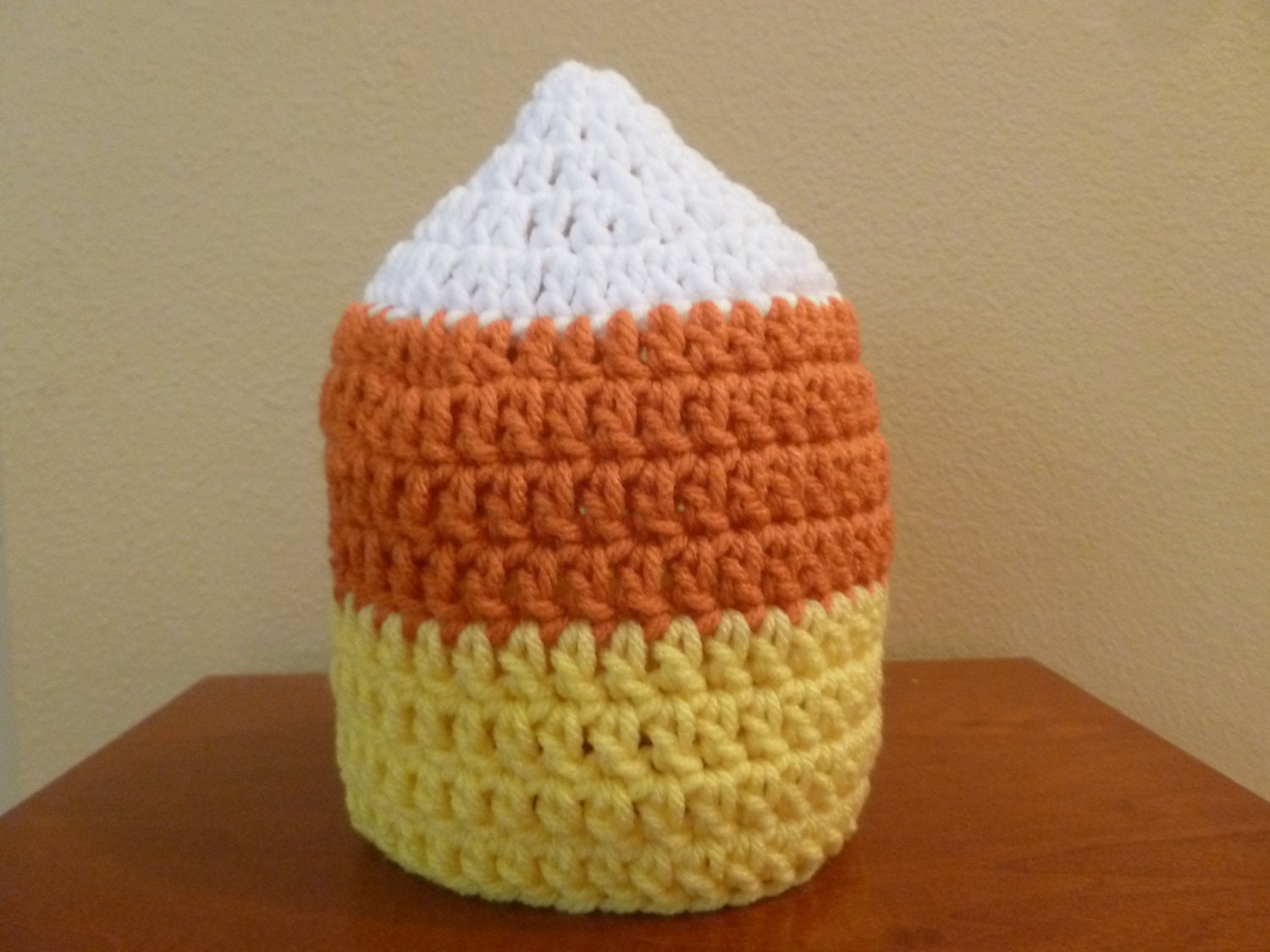 Crochet Candy Corn Hat Size 3 to 6 Months -Ready to Ship -