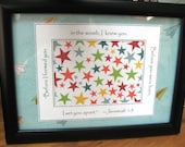 Ultrasound Frame - 5 x 7 Black - Gender Neutral - Aqua and Primary Colors - Paper Airplanes & Stars