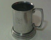 Vintage 1970s Playboy Stein - aluminum with clear glass bottom