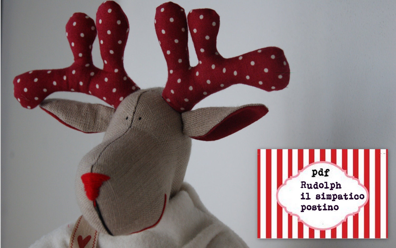Christmas Reindeers Pattern ,PDF Sewing pattern for a Reindeer postman Festive Nordic,christmas patterns,Toy Reindeer Deer Sewing diy
