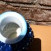 SALE Hob nail Milk Glass vase small upcycled navy distressed home decor modern home decor