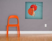 60s, photography, modern decor, mid-century modern, orange art, eames era, santa cruz, tangerine tango - SkyGlider I, 16x16 metal print