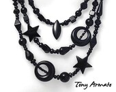 THE GALAXY, Black Necklace, Whimsical, With Free Earrings