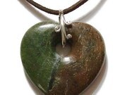 Jasper Heart Pendant Velvet Necklace