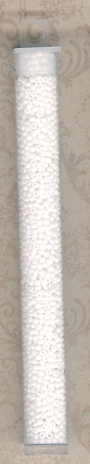 Low Close Out Price-11/0 Seed Bead Opaque White-25 gram/5 inch tube