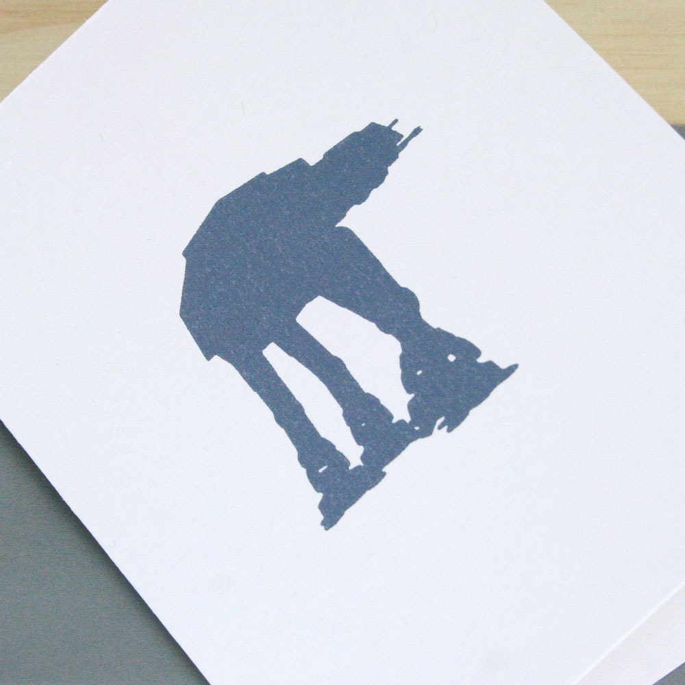Star Wars AT-AT Imperial Walker Letterpress Card