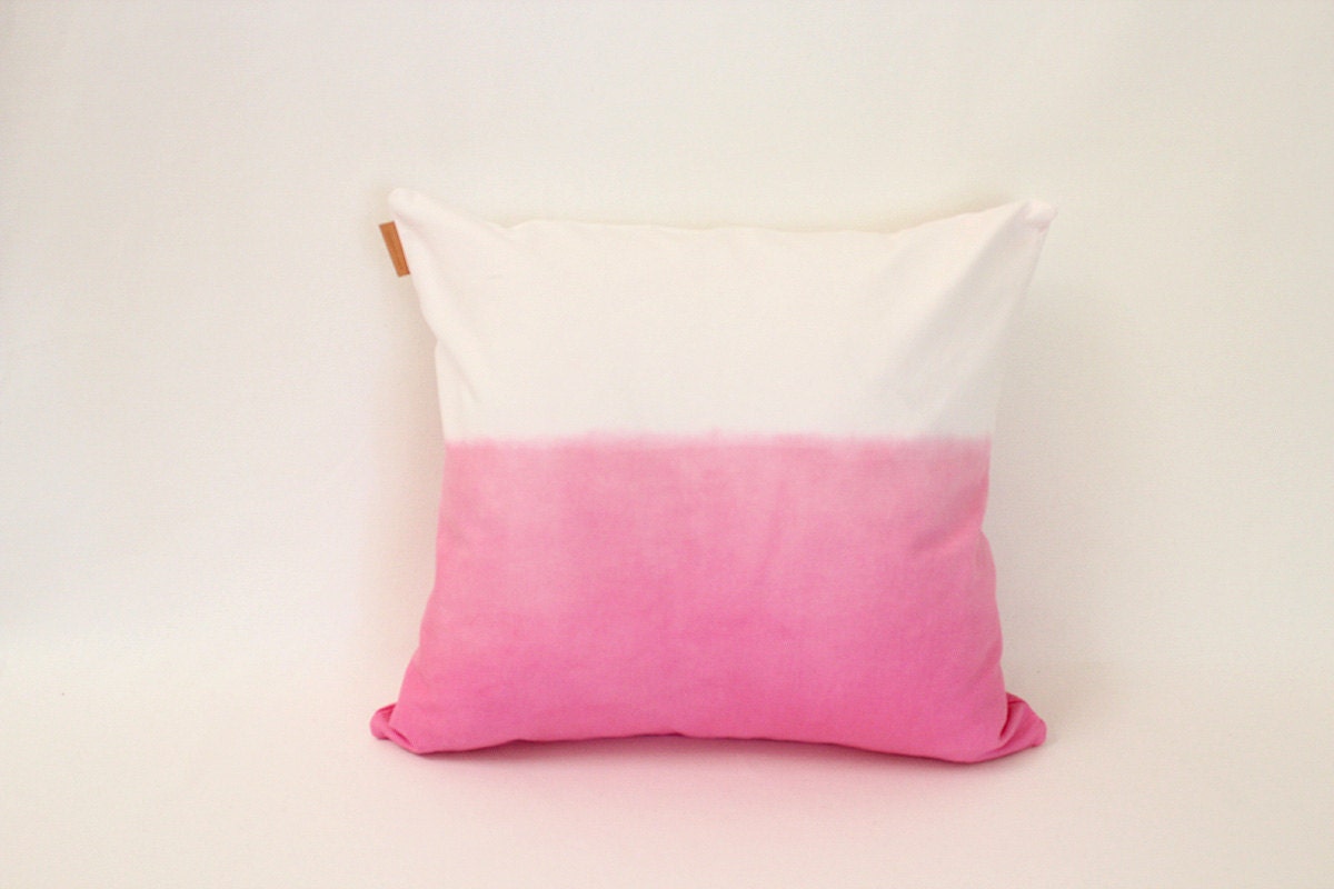 pink ombre pillow cover, 18x18