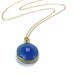 Blue Necklace Yellow Gold Jewelry Chalcedony Gemstone Jewellery Modern Drop Pendant Cobalt Blue Chain N-308 309 310