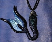Black, Aqua with purple Lucky Mermaid Tail (med-large)