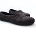 Eco friendly natural black color hand made felted men slippers