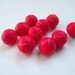 Red Handmade Polymer Clay Beads, 14 mm, set of 10, torn paper