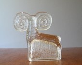 Mid Century Glass Animal Figurine -  Czech Rudolfova Hut