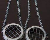 2 - Hanging Mason Jar Lids & Frog ( Silver )