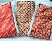 Baby Burp Cloth Set - Baby Set Burp Cloths - Berry Pink Patterned (Set of 3)