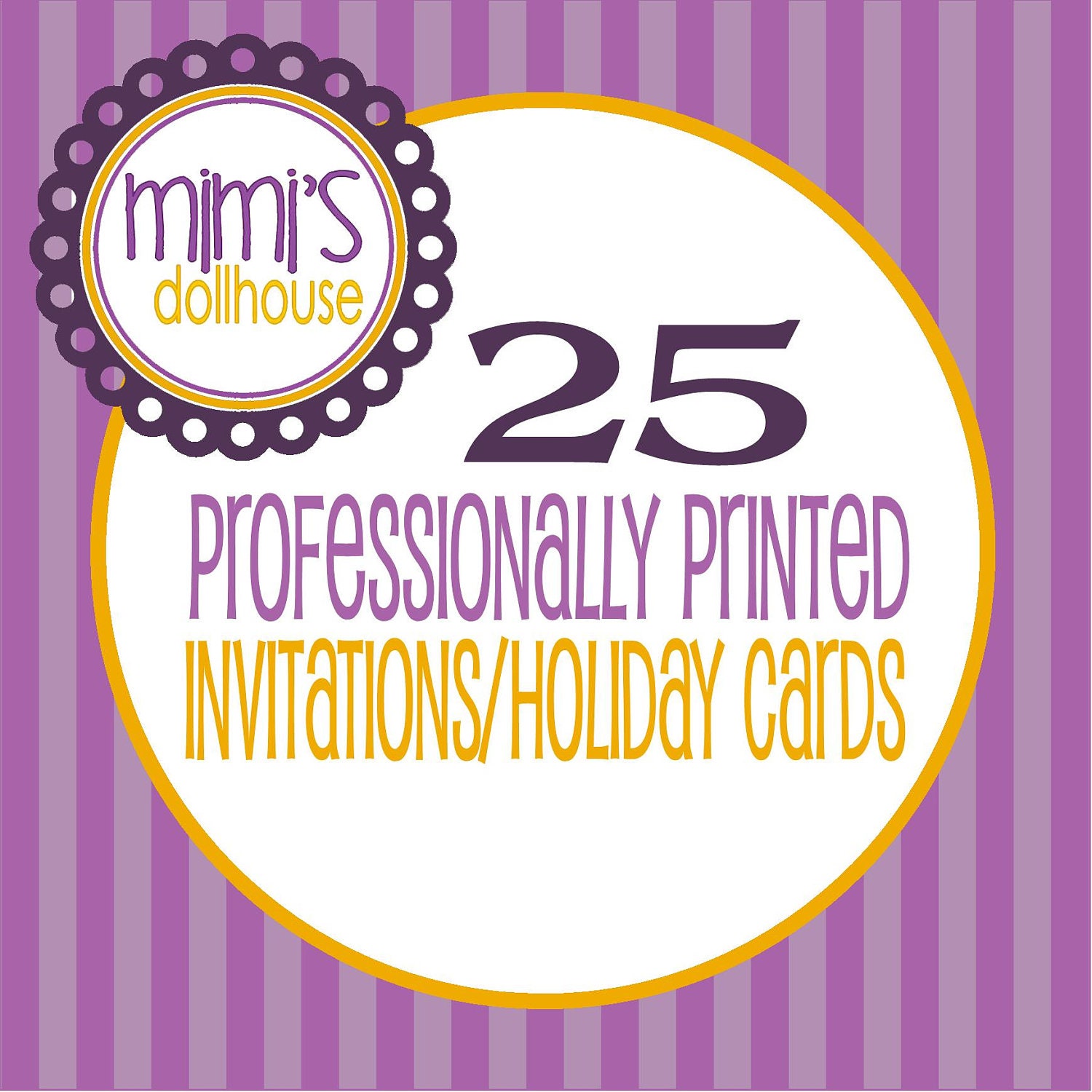 25 Professionally Printed 5x7 Invitations/Holiday cards Add-On Il_570xn