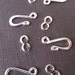Silver Plated Hook and Eye Clasp, 10 sets