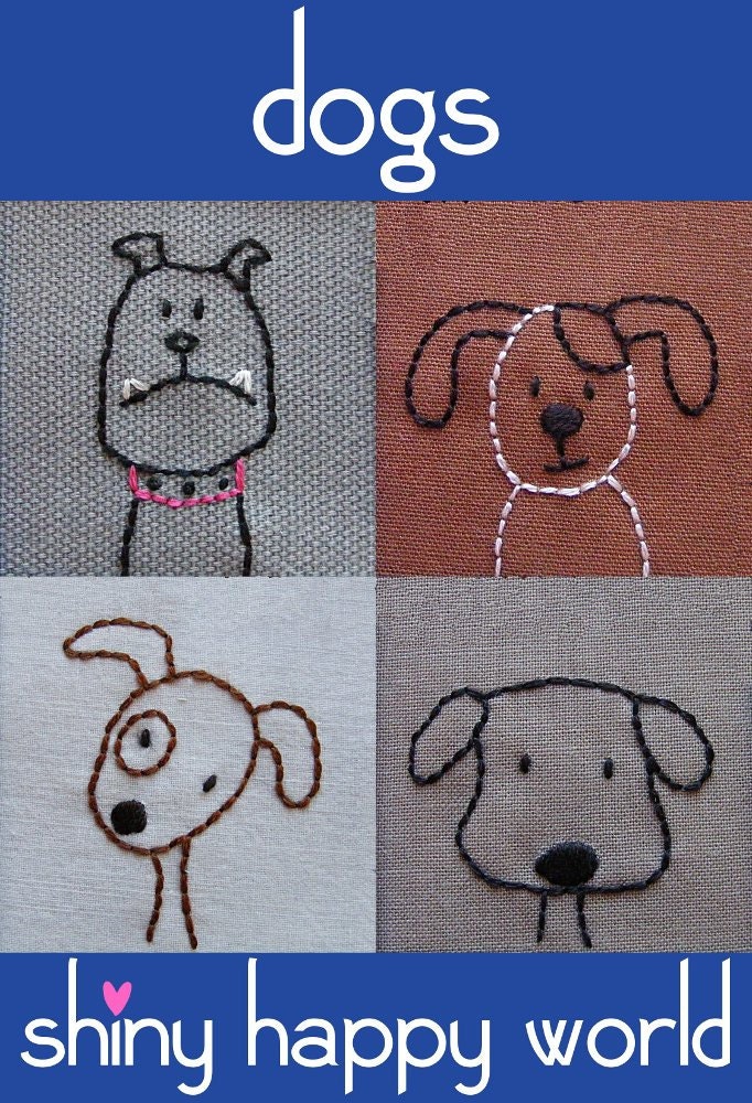 Embroidered Dogs - PDF pattern