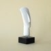 Greek Abstract Figurine Head in White Marble