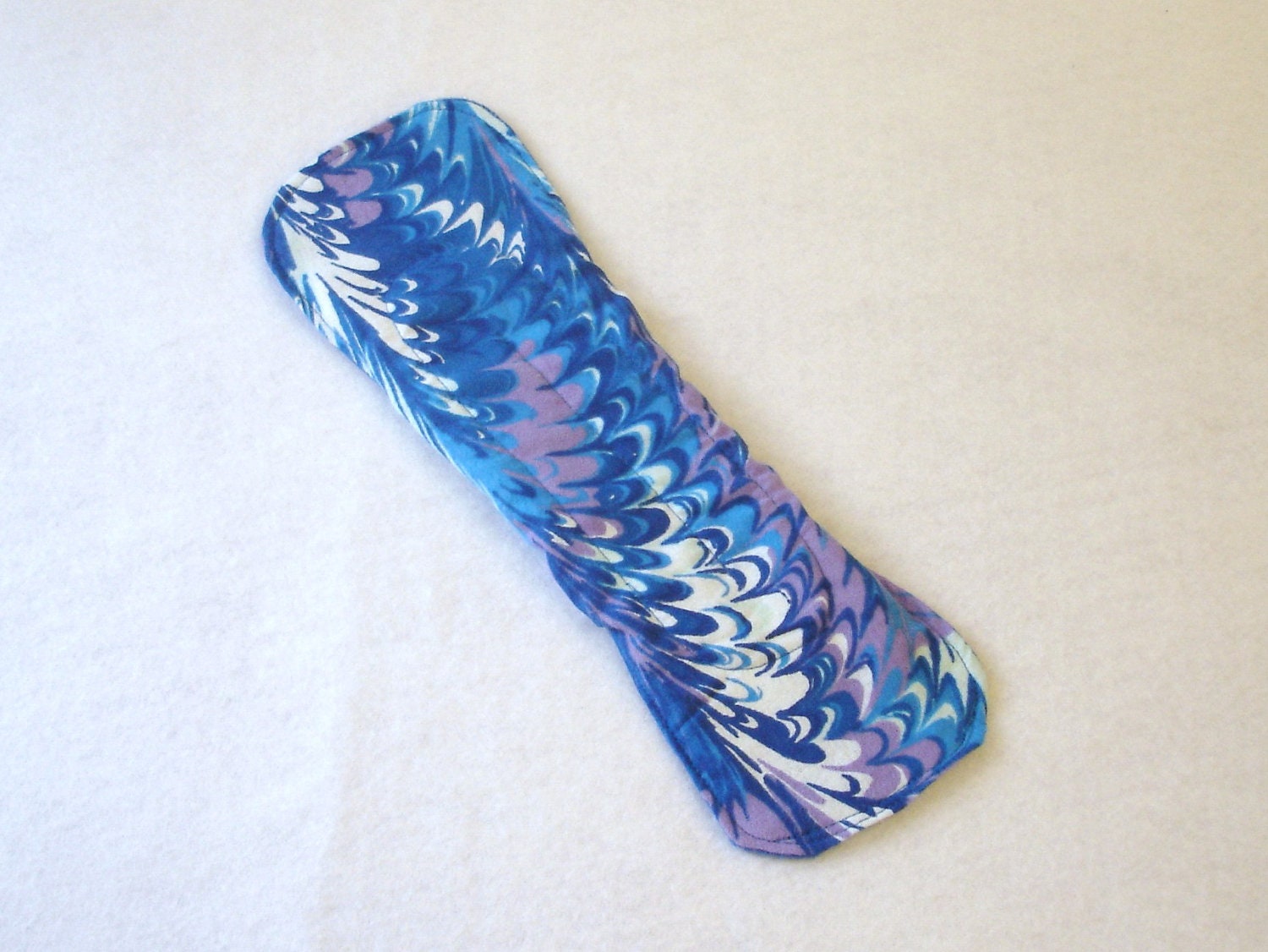 12" cloth menstrual or mama pad - great for plus size women - marbled pattern - Retro Rags - in stock and ready to ship