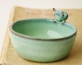 Little Bird Dish Bowl - Aqua Mist French Country Dinnerware
