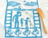 Flour Sack Dish Towel - North Woods: Green, Raspberry,  or Turquoise