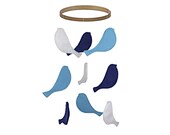 Blue Bird Mobile - Baby Crib Mobile - Blue White Nursery - Kids Decor - Nautical