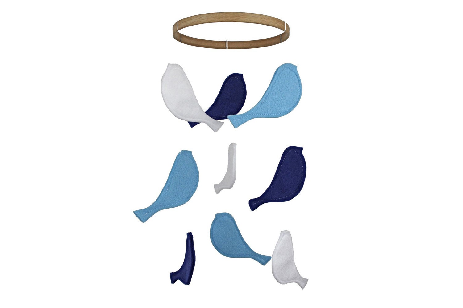 Blue Bird Mobile - Baby Crib Mobile - Blue White Nursery - Kids Decor - Nautical
