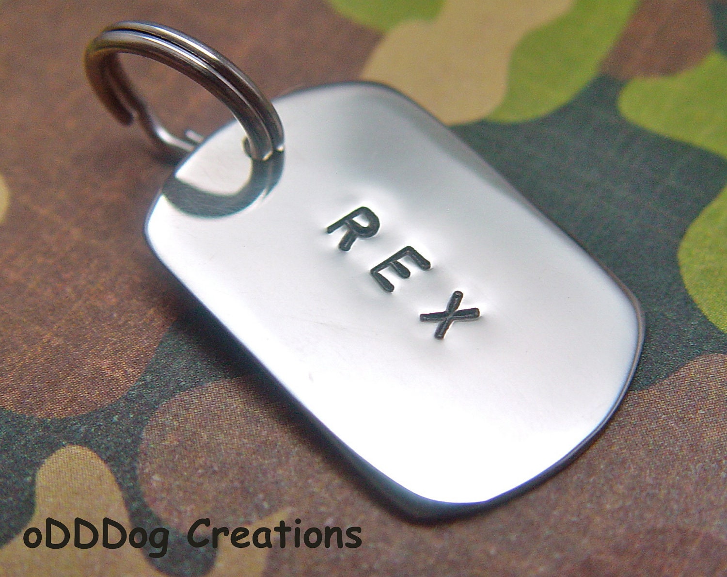 custom dog tag / military / nickel silver / polished / small : The New-Classic Dog Tag