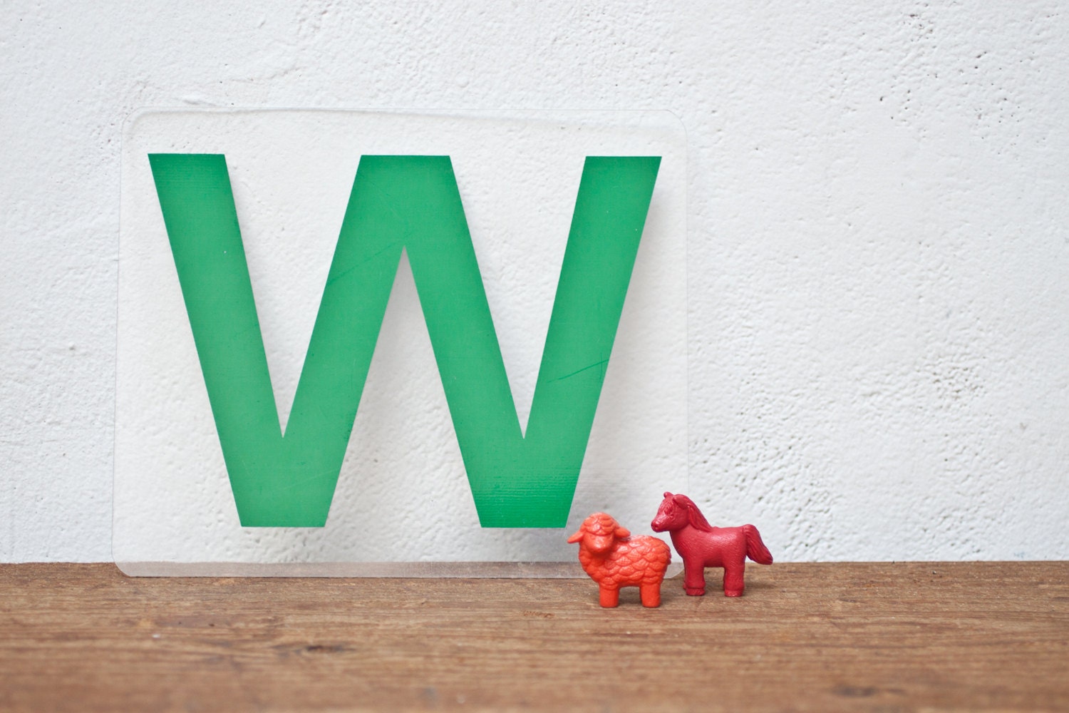 Green Marquee Plastic Letter W Sign