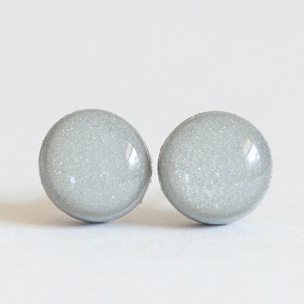 SILVER - Stud Earrings - Surgical Steel Hypoallergenic Post Earrings - Casual Handmade Jewelry