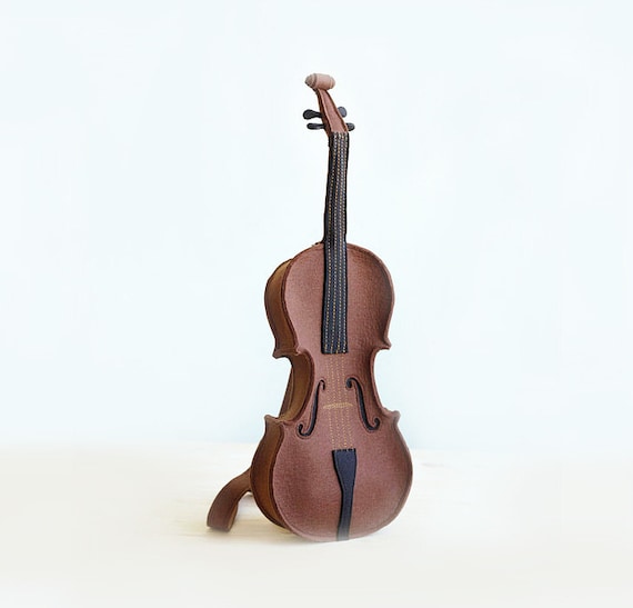 Brown Felt Violin Bag (Violin purse)