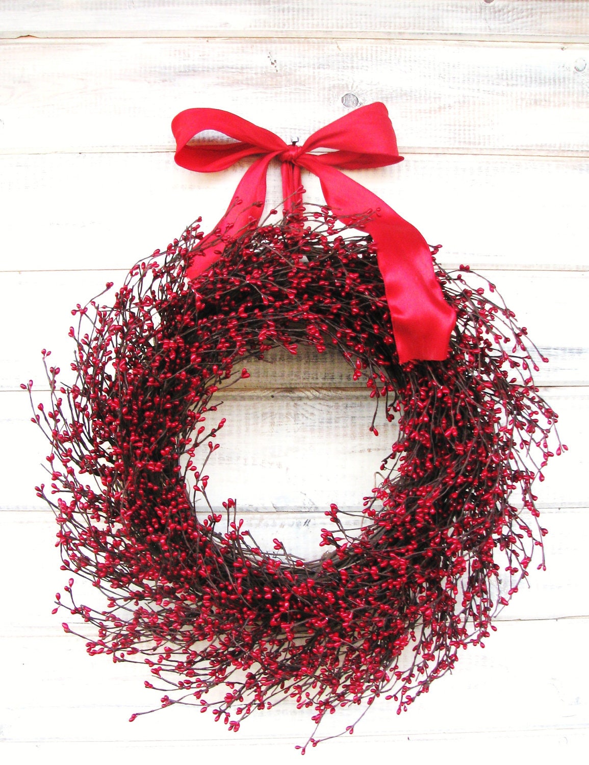 SCENTED RASPERRY VANILLA-Red Berry Wreath-Patriotic Wreath-Summer Wreath-4th of July-Custom- Choose your Scent and Ribbon