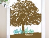 Wedding Gift Bicycle Print, Bicycle Lovers, 8.5X11, Anniversary Gift, Newlyweds, Gift for Couples