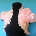 Bridal Bolero Jacket Shrug Wedding  Pink Nuno felted. Wool and silk. Shimmer pearls.PINK PEONY.
