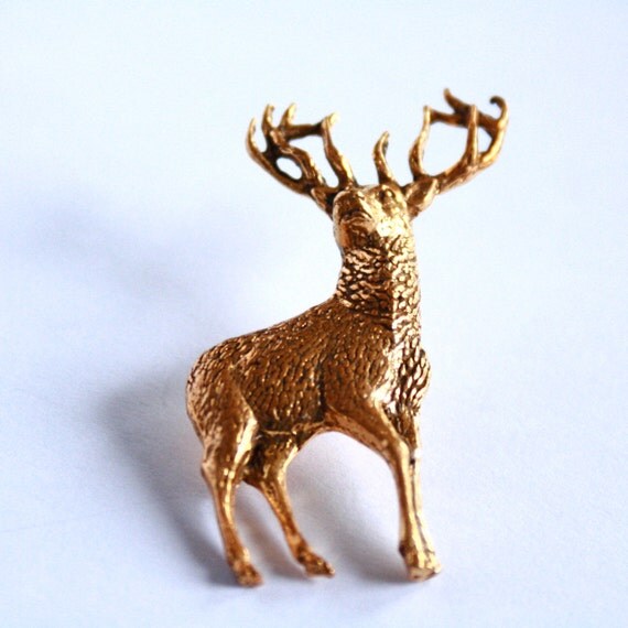 GOLD //// plated wild deer pin