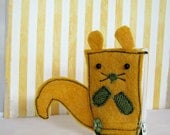 Mustard Yellow Squirrel Coin Purse, Spring Gift