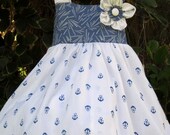 Anchors Away Knot Dress---Size 18/24 mo