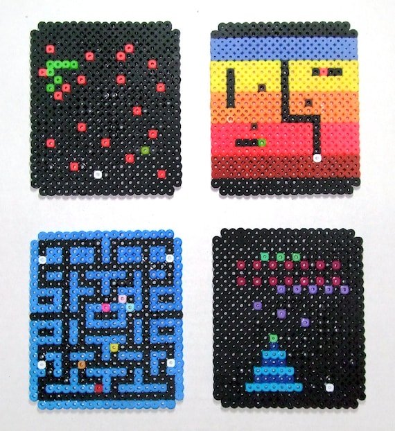 Retro Arcade set of 4 Perler Coasters