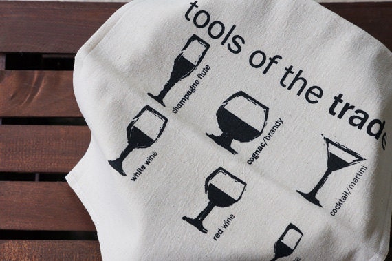 types of alcohol glasses - tea towel