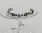 Vintage Patina Sterling Silver and Turquoise Cuff Bracelet Originally Purchased in Arizona circa Early 1970s
