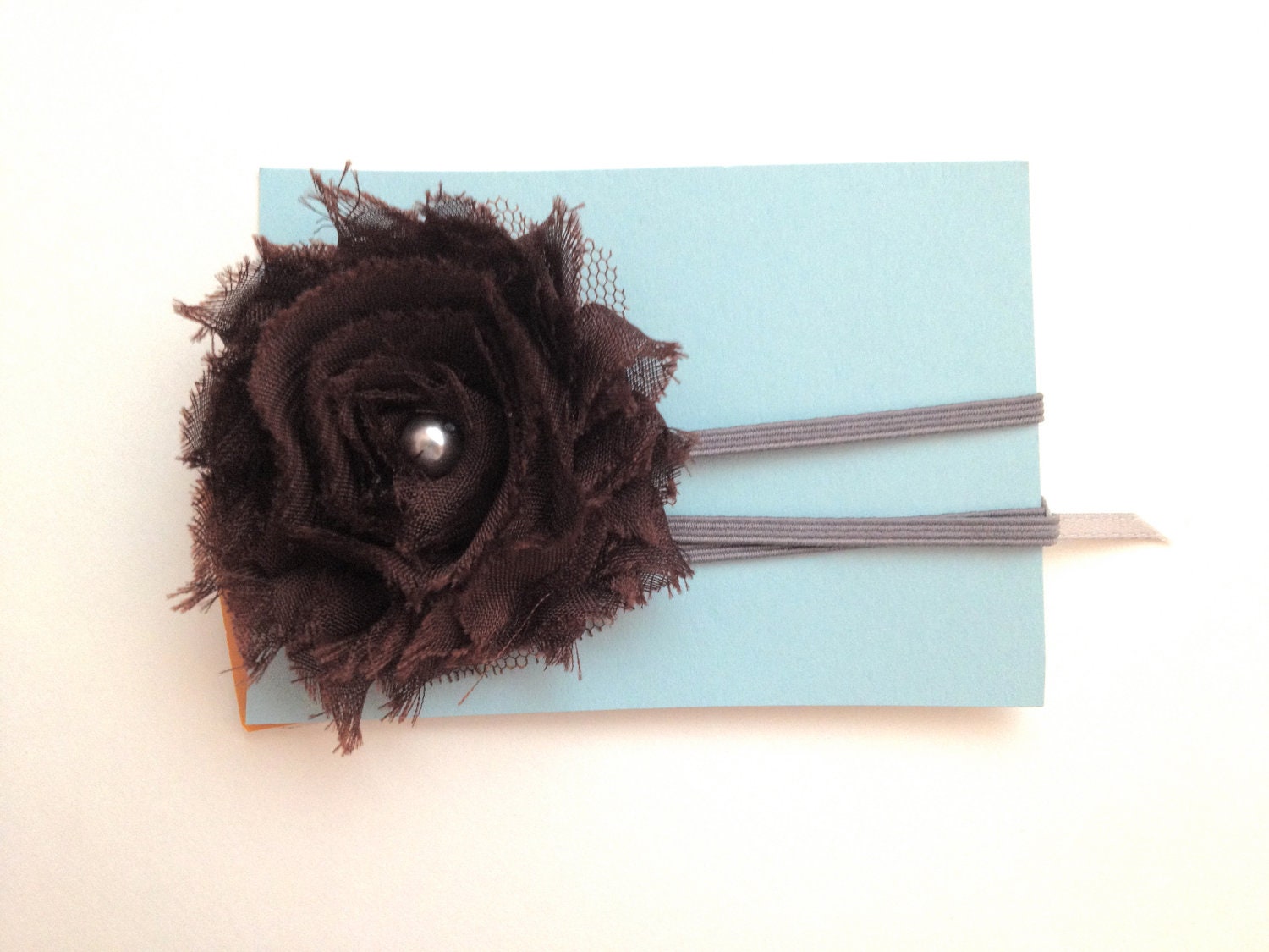 Adult Headband - Sale - Brown Chiffon Flower
