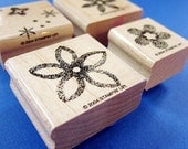 Rubber Stamps- Burst Into Bloom Wood Mounted Set of 4 - flowers- Stampin' Up Retired