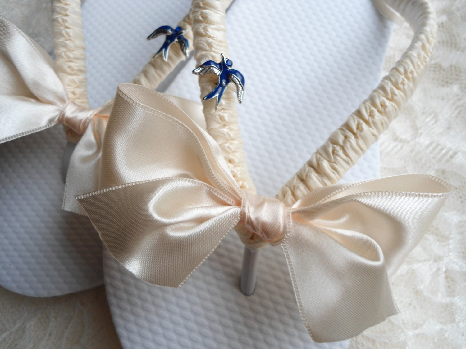 Wedding flip flops - Ivory Flip Flops, Wedding Sandals, Flat Wedding Shoes, Beach Sandals, Bridal Flip Flops, Adriana's Wrapping