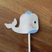 Cupcake Toppers: Cute Die Cut Whale Baby Shower or Birthday Party