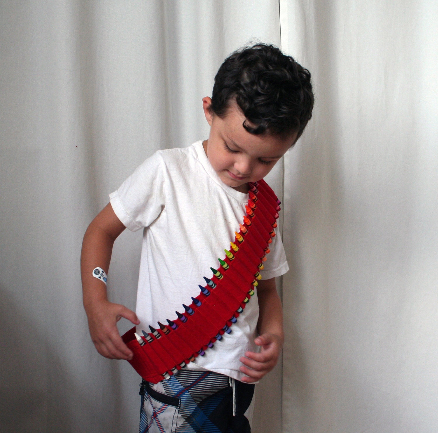 crayon ammo belt for kids -- red