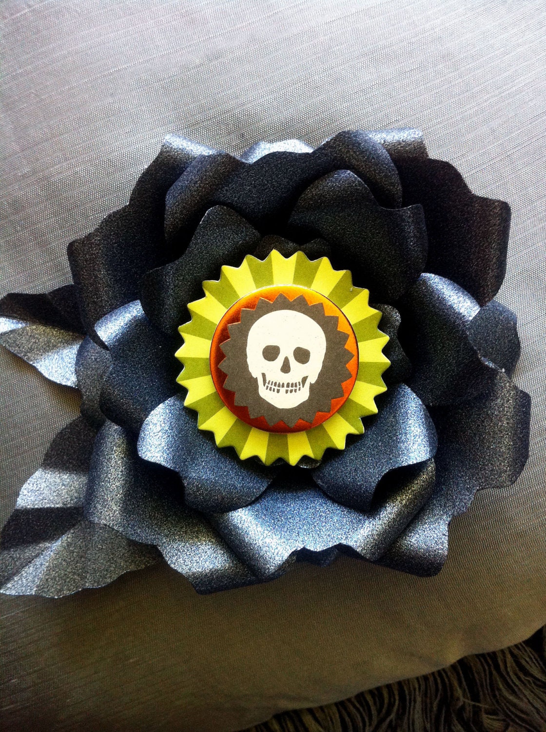 Halloween Paper Flower Brooch