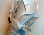 White Calla Lily Paper Boutonniere