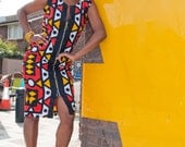 Geometric African print zip dress (LIMITED EDITION)